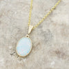 Derbyshire Blue John and Opalique 9ct Yellow Gold Pendant and Gold Plated Chain