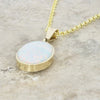 Derbyshire Blue John and Opalique 9ct Yellow Gold Pendant and Gold Plated Chain