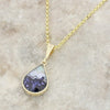 Derbyshire Blue John and Sodalite 9ct Yellow Gold Pendant and Gold Plated Chain