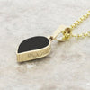 Derbyshire Blue John and Jet 9ct Yellow Gold Pendant and Gold Plated Chain