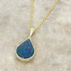 Derbyshire Blue John and Opalique 9ct Yellow Gold Pendant and Gold Plated Chain