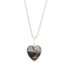 Derbyshire Blue John and Whitby Jet Heart Pendant and Chain
