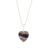 Derbyshire Blue John Sterling Silver Heart Pendant and Chain