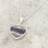 Derbyshire Blue John Sterling Silver Heart Pendant and Chain