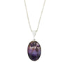 Derbyshire Blue John Reversible Oval Shape Pendant and Chain