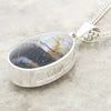 Derbyshire Blue John Reversible Oval Shape Pendant and Chain