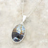 Derbyshire Blue John Reversible Oval Shape Pendant and Chain