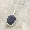 Derbyshire Blue John Reversible Oval Shape Pendant and Chain