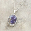 Derbyshire Blue John Reversible Oval Shape Pendant and Chain