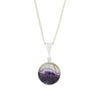 Derbyshire Blue John Reversible Round Pendant and Chain