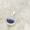 Derbyshire Blue John Reversible Round Pendant and Chain