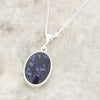 Derbyshire Blue John Reversible Oval Pendant and Chain