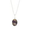 Derbyshire Blue John Reversible Oval Pendant and Chain
