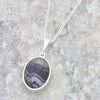Derbyshire Blue John Reversible Oval Pendant and Chain