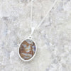 Derbyshire Blue John Reversible Oval Pendant and Chain