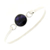 Derbyshire Blue John Sterling Silver Round Bangle DBJ709 | H&H Jewellers 