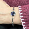 Derbyshire Blue John Sterling Silver Round Bangle DBJ709 | H&H Jewellers 