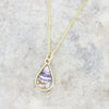 Derbyshire Blue John 9ct Yellow Gold Pendant and Gold Plated Chain