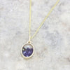 Derbyshire Blue John 9ct Yellow Gold Oval Pendant and Gold Plated Chain