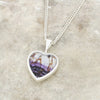 Derbyshire Blue John Heart Pendant and Chain