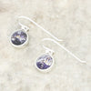 Derbyshire Blue John Sterling Silver Round Drop Earrings