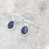 Derbyshire Blue John Sterling Silver Oval Drop Earrings
