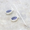 Derbyshire Blue John Sterling Silver Oval Drop Earrings