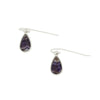 Derbyshire Blue John Sterling Silver Pear Shape Drop Earrings