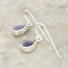Derbyshire Blue John Sterling Silver Pear Shape Drop Earrings