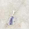 Derbyshire Blue John Sterling Silver Oval Pendant and Chain