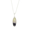 Derbyshire Blue John Sterling Silver Slim Oval Pendant and Chain