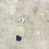 Derbyshire Blue John Sterling Silver Slim Oval Pendant and Chain