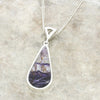 Derbyshire Blue John Slim Pear Shape Pendant and Chain