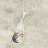 Derbyshire Blue John Slim Pear Shape Pendant and Chain