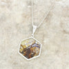 Derbyshire Blue John Hexagonal Shape Pendant and Chain