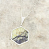 Derbyshire Blue John Hexagonal Shape Pendant and Chain