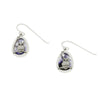 Derbyshire Blue John Owl Overlay Oval Drop Earrings