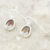 Derbyshire Blue John Butterfly Overlay Oval Drop Earrings