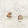 Derbyshire Blue John Butterfly Overlay Oval Drop Earrings