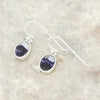 Derbyshire Blue John Sterling Silver Oval Drop Earrings
