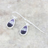 Derbyshire Blue John Sterling Silver Pear Shape Drop Earrings - DBJ770