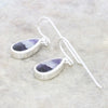 Derbyshire Blue John Sterling Silver Pear Shape Drop Earrings - DBJ770