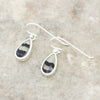 Derbyshire Blue John Sterling Silver Pear Shape Drop Earrings