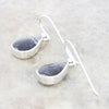 Derbyshire Blue John Sterling Silver Pear Shape Drop Earrings