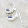 Derbyshire Blue John Sterling Silver Oval Drop Earrings - DBJ775