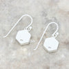 Derbyshire Blue John Sterling Silver Hexagonal Shape Drop Earrings