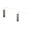 Derbyshire Blue John Sterling Silver Rectangular Drop Earrings