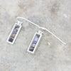 Derbyshire Blue John Sterling Silver Rectangular Drop Earrings