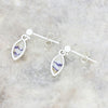 Derbyshire Blue John Sterling Silver Marquise Shape Drop Earrings