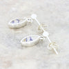 Derbyshire Blue John Sterling Silver Marquise Shape Drop Earrings
